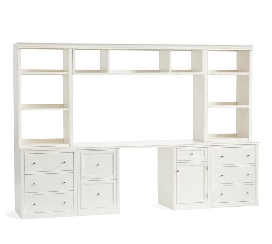 pottery barn wall unit desk