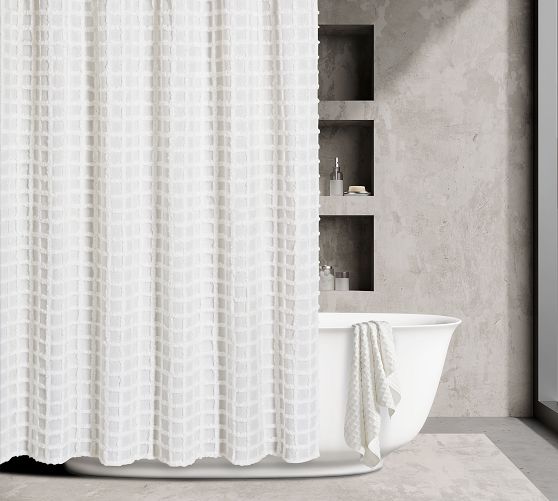 gingham shower curtain pottery barn