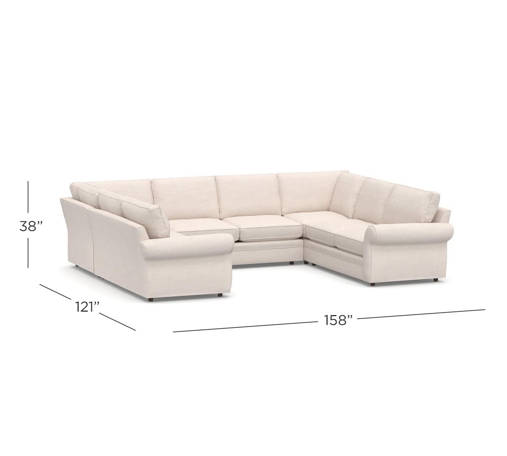 Pearce Roll Arm Upholstered U-Shaped Sectional | Pottery Barn