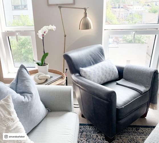 gray leather arm chair