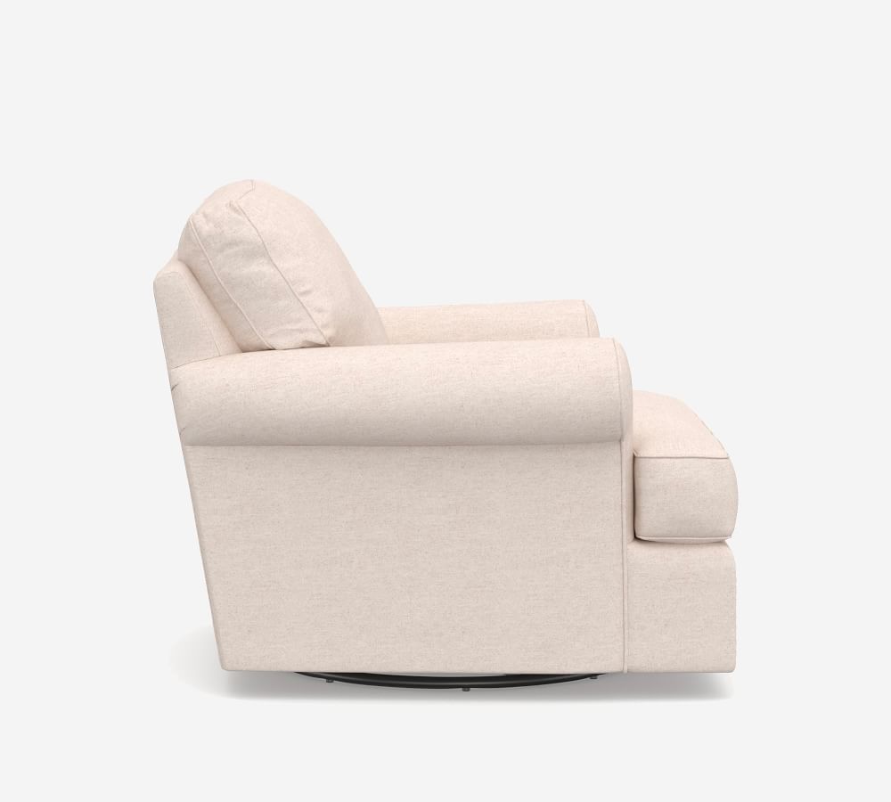 Townsend Roll Arm Upholstered Swivel Armchair Pottery Barn