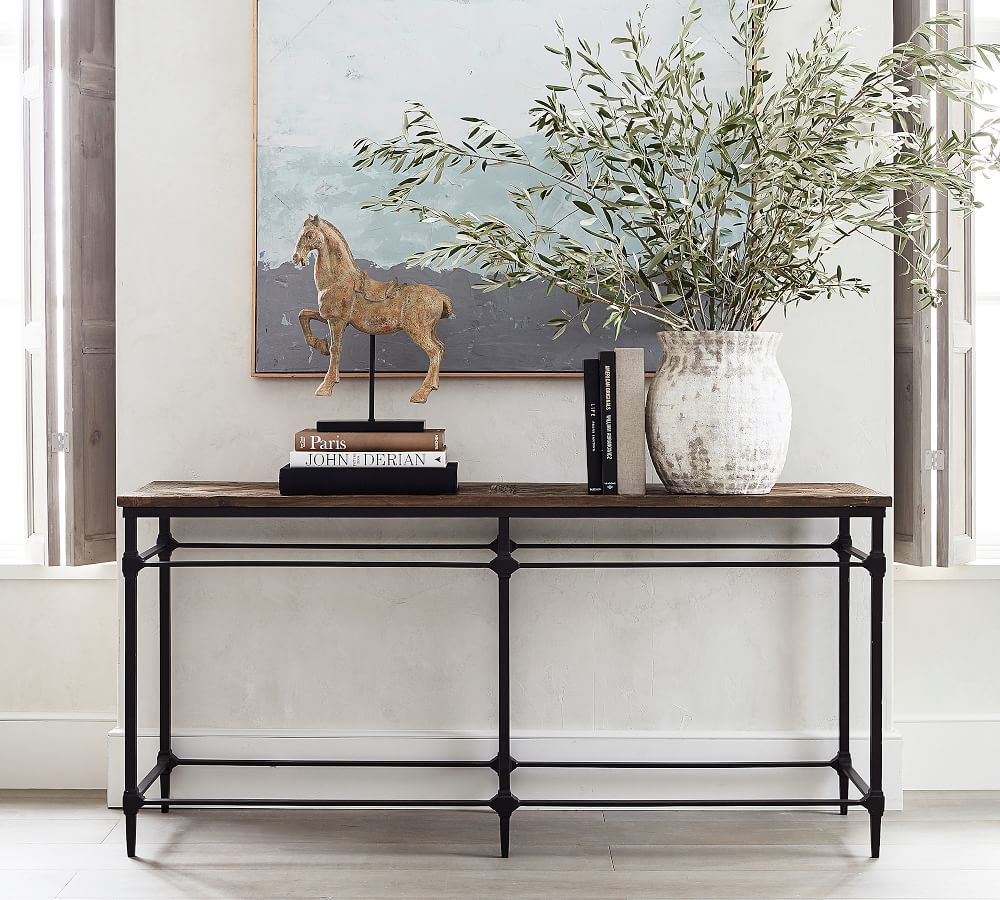 Parquet Reclaimed Wood Console Table Pottery Barn
