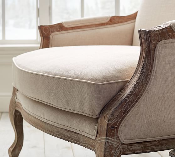 pottery barn bergere settee