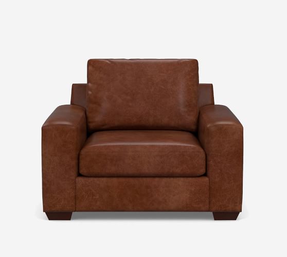 leather square arm chair