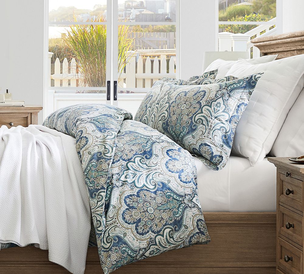 Jordana Percale Patterned Duvet Cover & Sham Pottery Barn