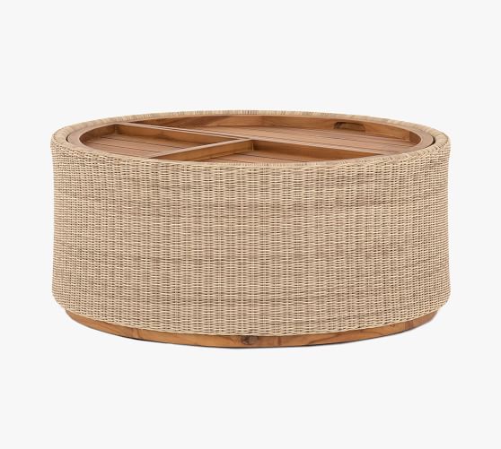 rattan storage coffee table