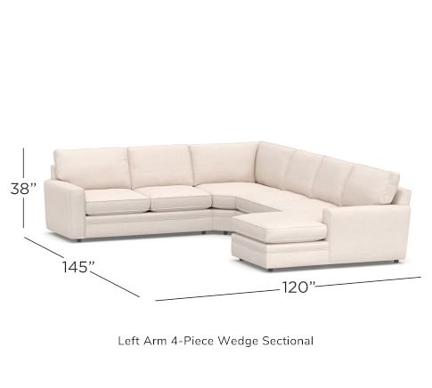 Pearce Square Arm Upholstered 4-Piece Sectional with Wedge | Pottery Barn