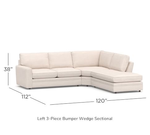 Pearce Square Arm Upholstered 3-Piece Bumper Sectional | Pottery Barn
