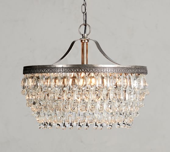 crystal drop round chandelier