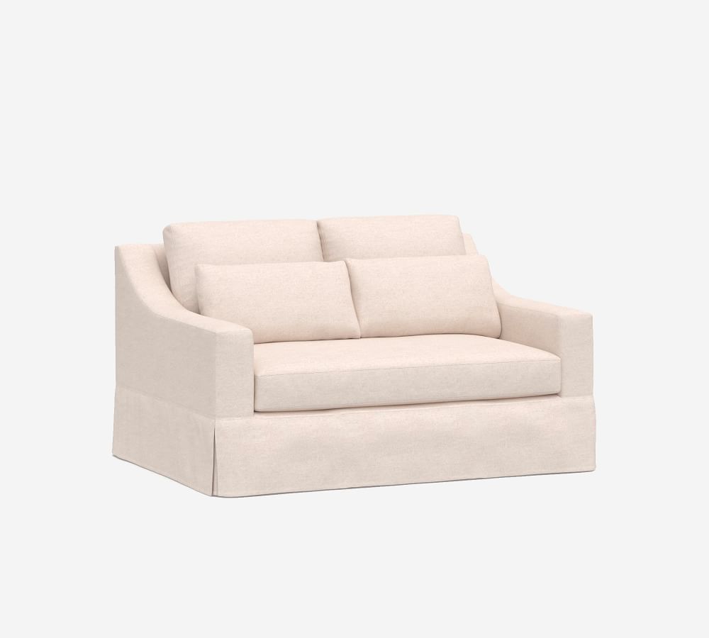 York Slope Arm Deep Seat Slipcovered Fabric Sofa Pottery Barn