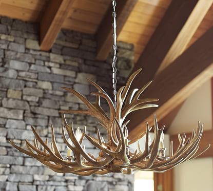 pottery barn antler chandelier