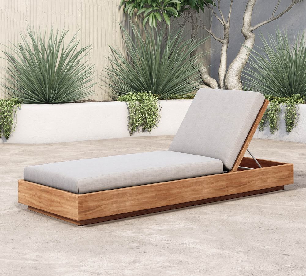 outdoor teak chaise lounge