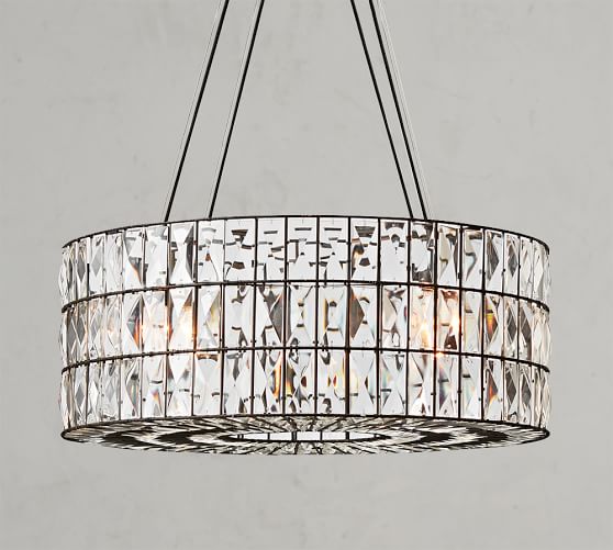 adeline faceted crystal round chandelier