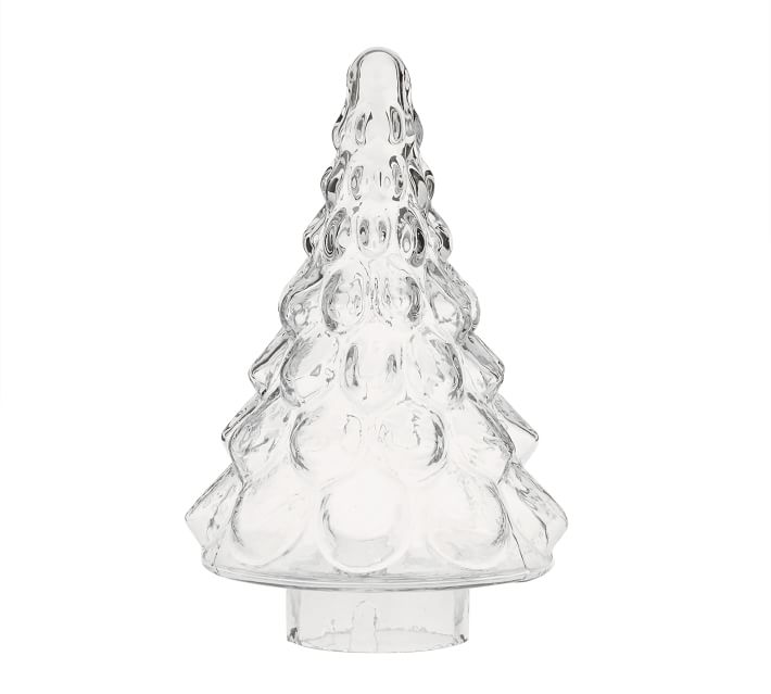 pottery barn glass christmas trees