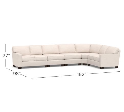 Buchanan Square Arm Fabric Curved 5-Piece Sectional with Wedge ...