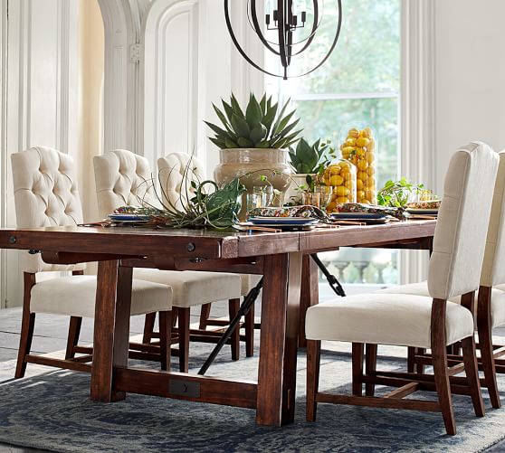 benchwright dining table pottery barn