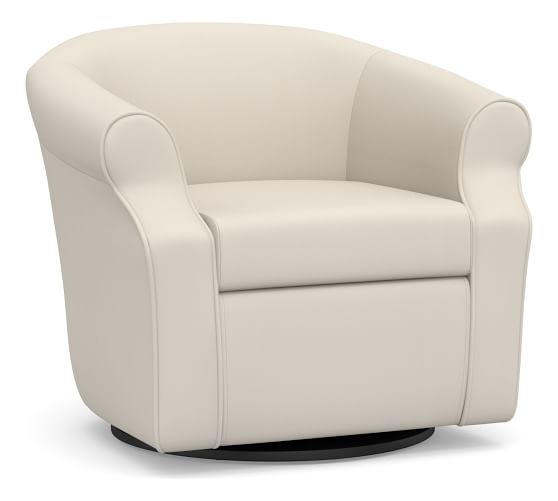 cream swivel armchair