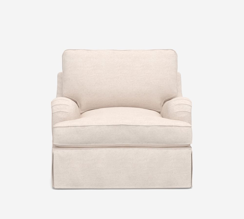 pottery barn english roll arm chair