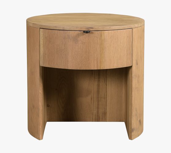 round bedside table wood