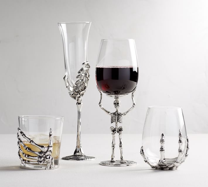 pottery barn christmas wine glasses