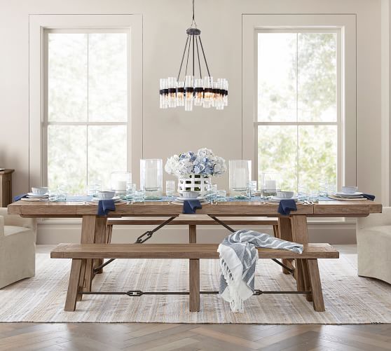 pottery barn bench right table