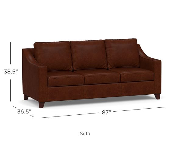 Pottery Barn Cameron Leather Sofa Baci Living Room