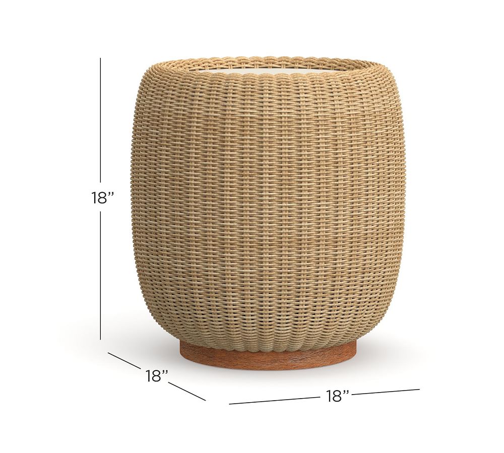 rattan drum side table