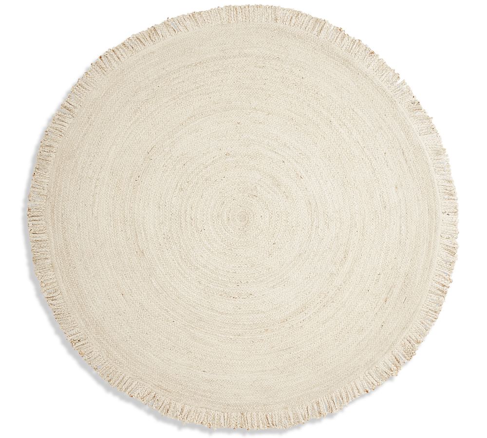 Fringed Braided Round Jute Rug Pottery Barn