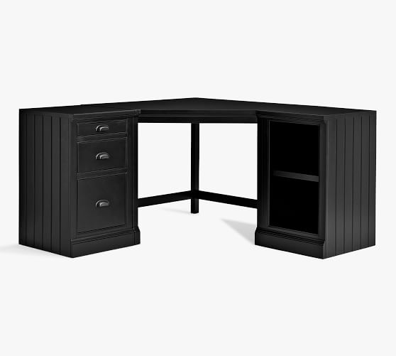 l desk with file cabinet