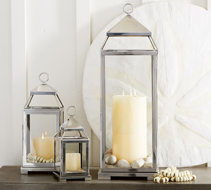 silver lanterns decor