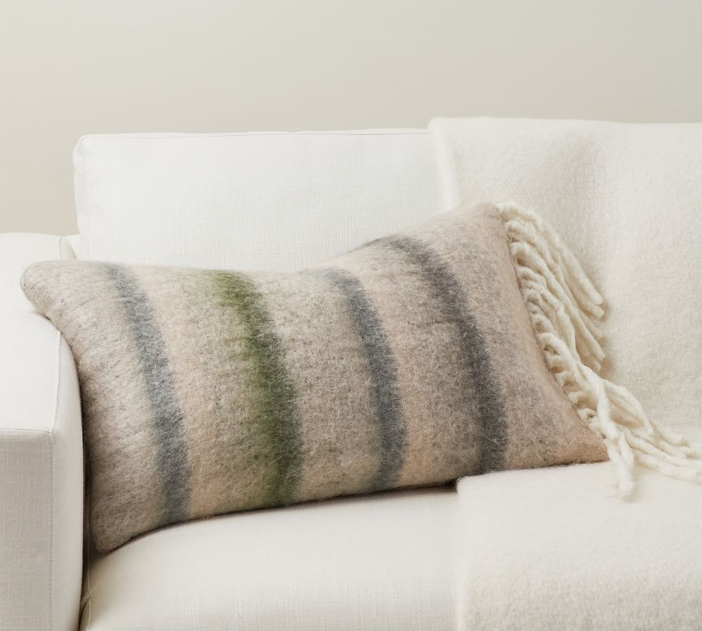 Seriphina Faux Mohair Lumbar Pillow Cover Pottery Barn