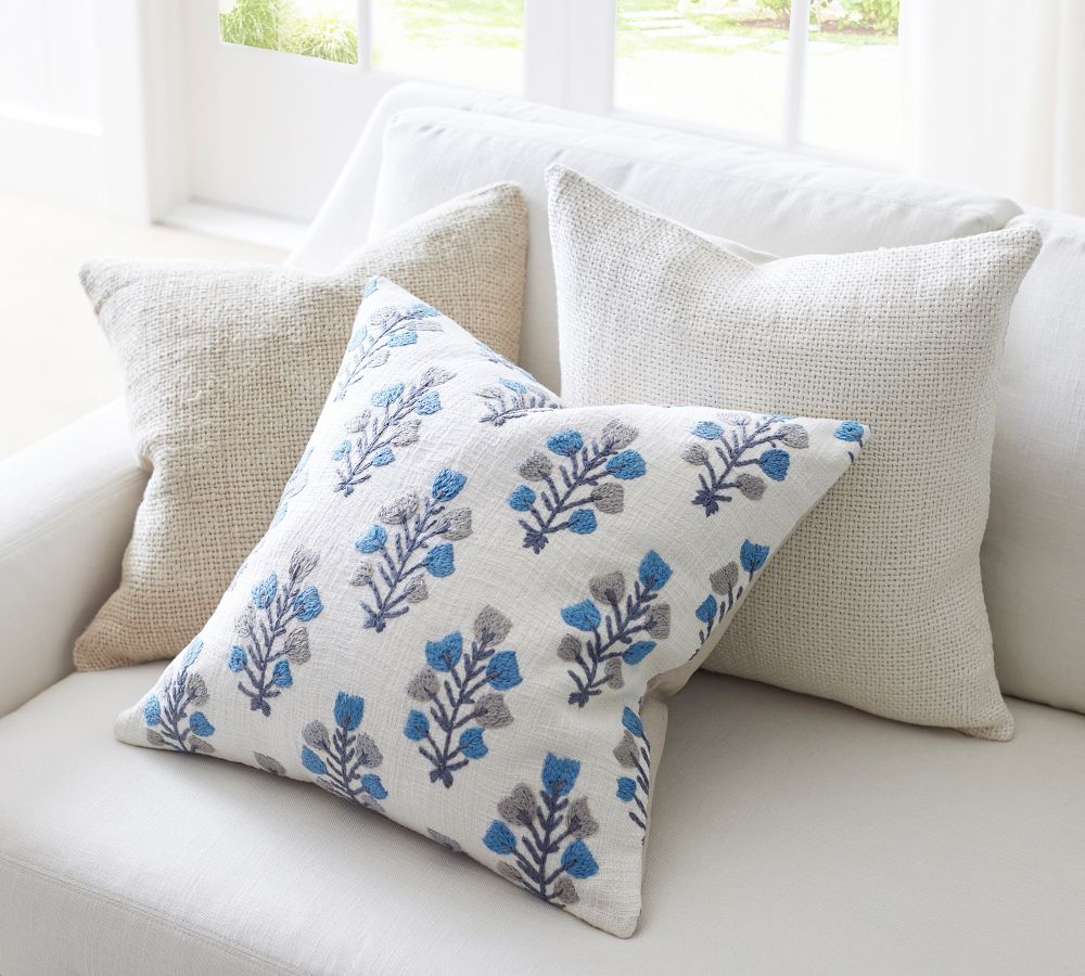 Faye Linen Textured Pillows Pottery Barn