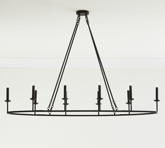 black oval chandelier