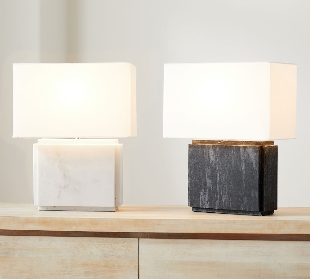 Amara Marble Rectangular Table Lamp Pottery Barn