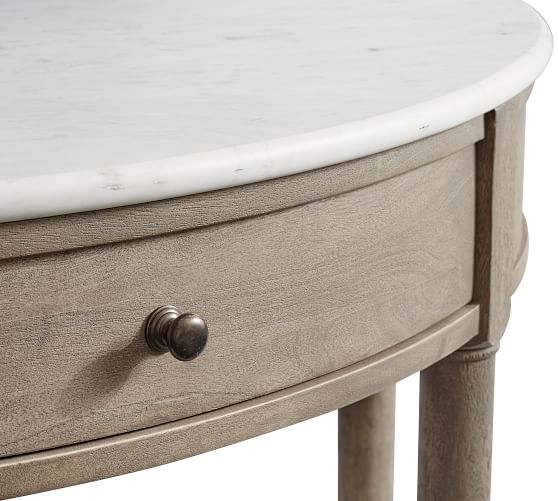 marble top half moon console table