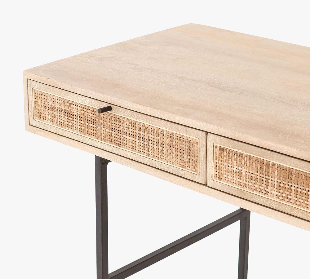 woven cane desk