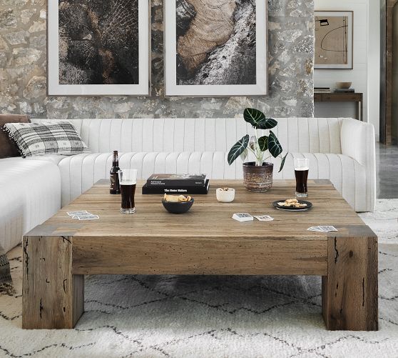 pottery barn parkview reclaimed wood coffee table