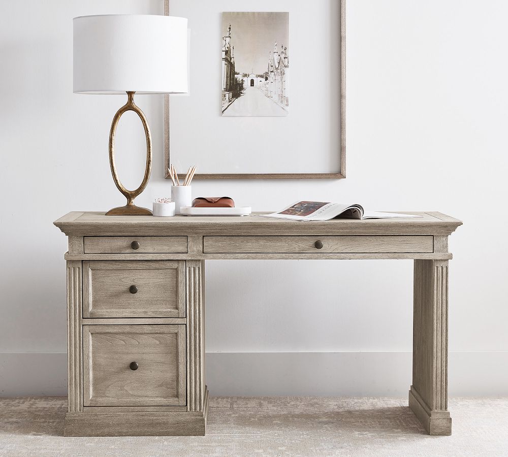 white wash desk with drawers