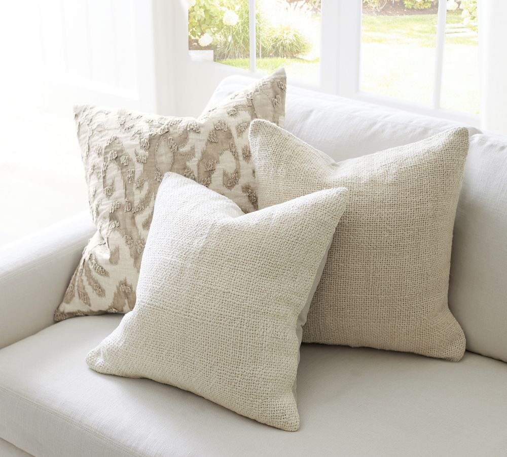 Faye Linen Textured Pillows Pottery Barn