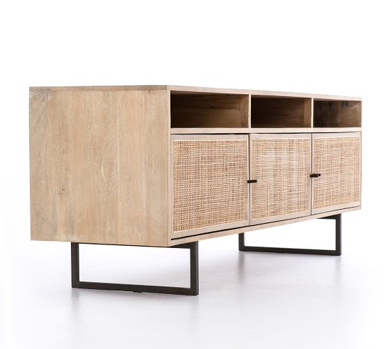 Dolores Cane Media Console Pottery Barn
