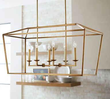 linear lantern chandelier