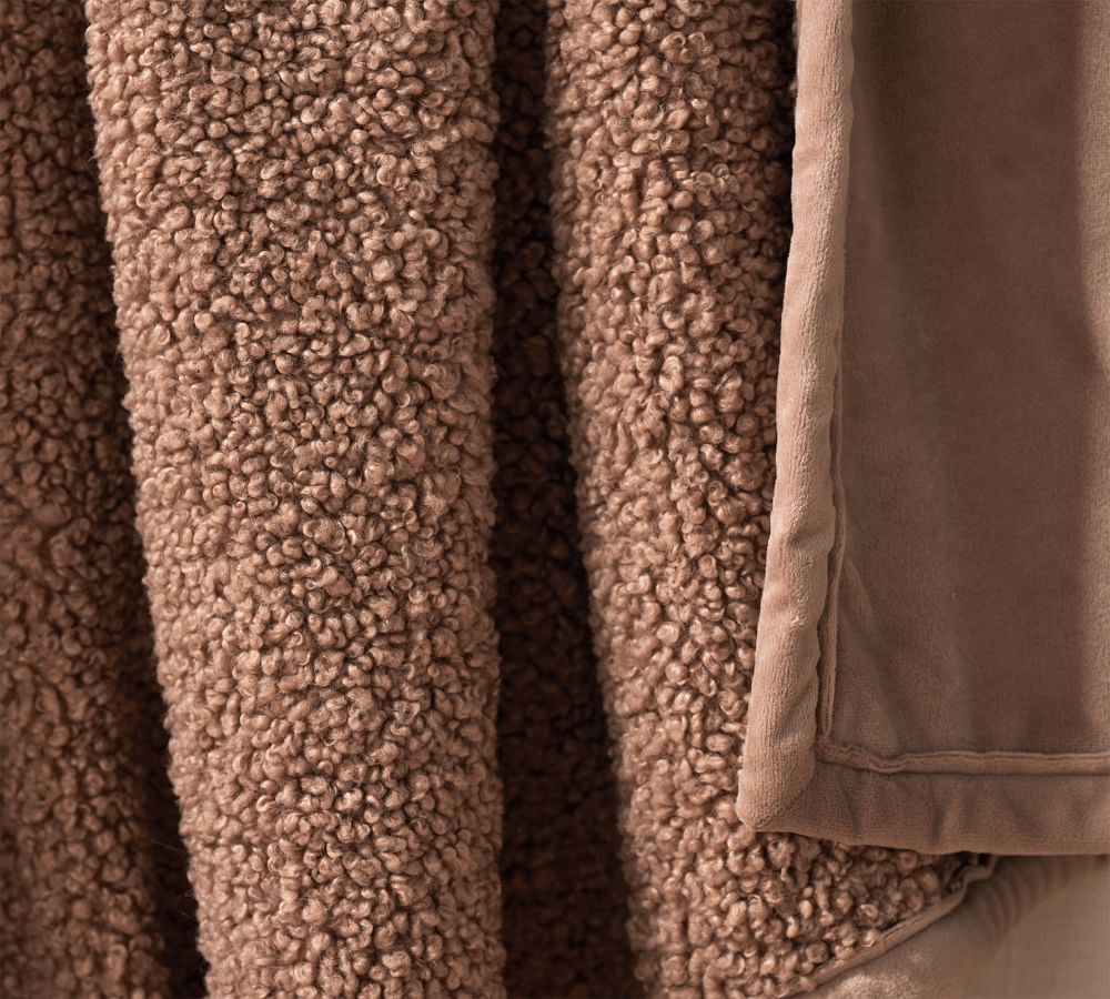 Cozy Teddy Faux Fur Throw Blanket Pottery Barn