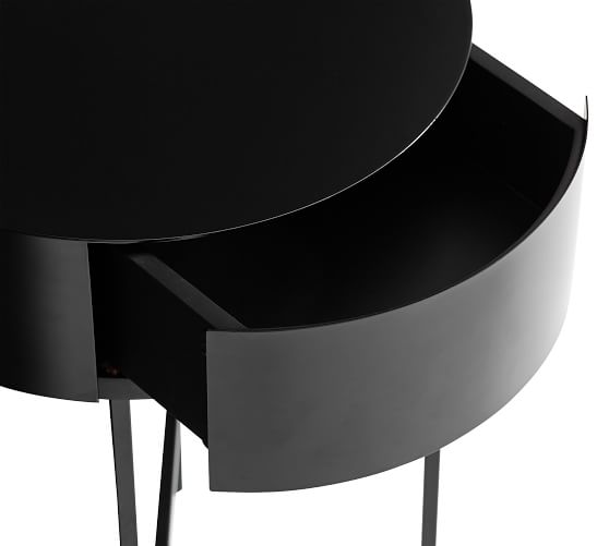 black round nightstand