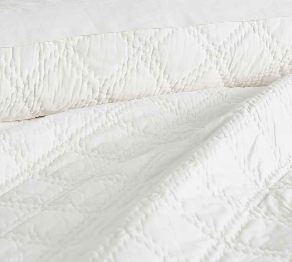 Washed Sateen Handcrafted Quilt & Shams Pottery Barn