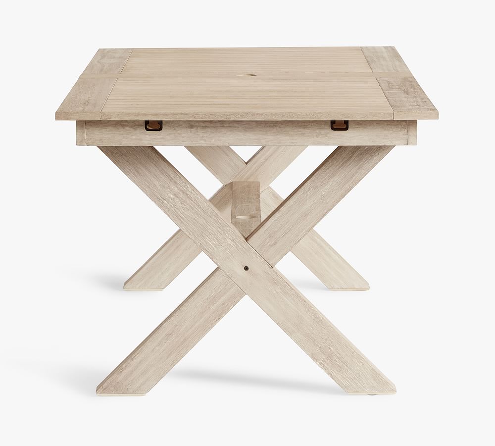 Indio FSC® Eucalyptus XBase Extending Outdoor Dining Table Pottery Barn