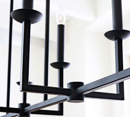 linear iron chandelier