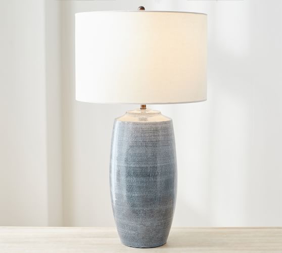 pottery barn blue lamp