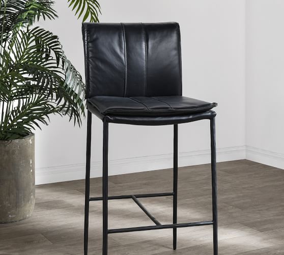 black leather counter height chairs