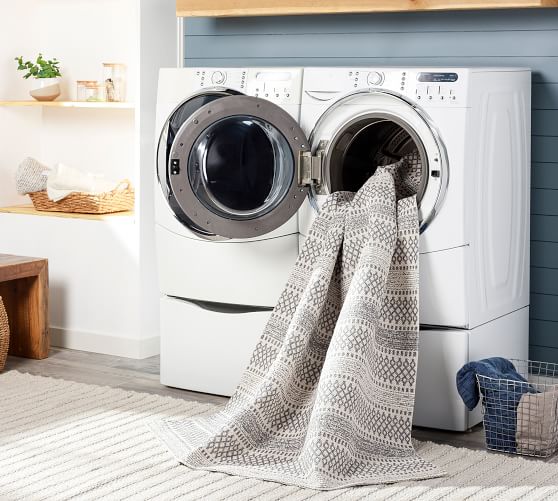 Loida Machine Washable Striped Cotton Rug Pottery Barn