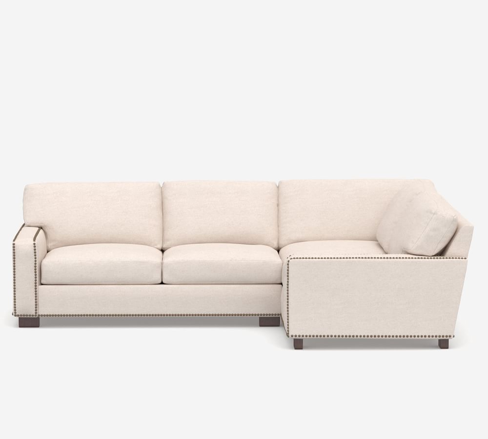 Turner Square Arm Upholstered 3Piece Sectional with Nailheads